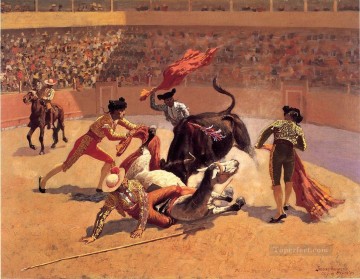 Frederic Remington Painting - Bull Fight in Mexico Old American West Frederic Remington
